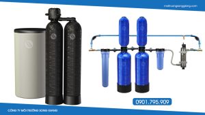 Hệ làm mềm nước gồm các thiết bị cơ bản nào?